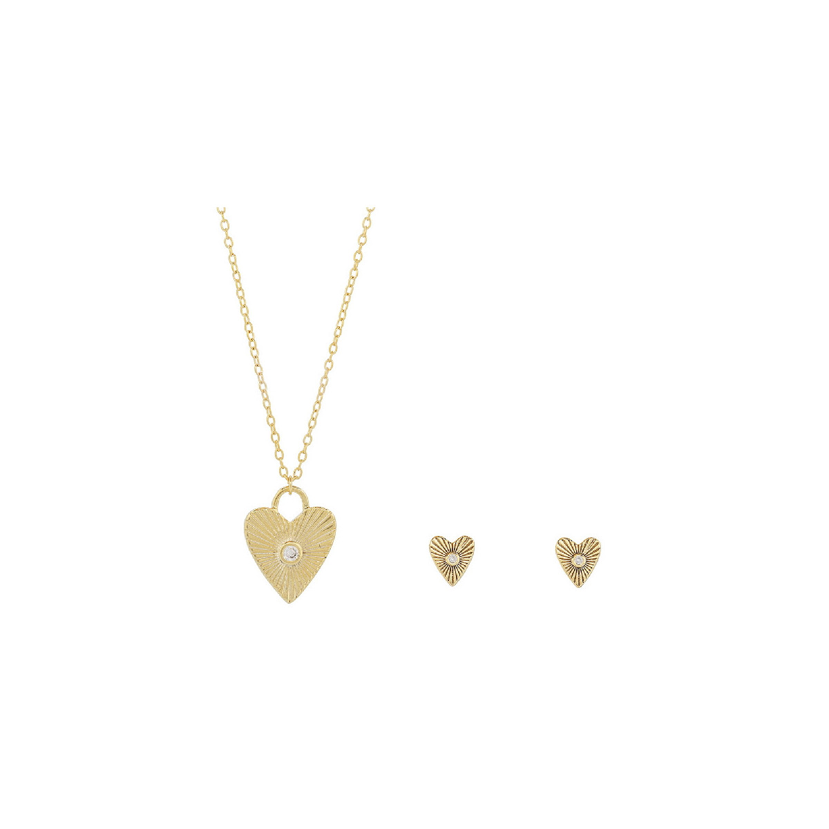 JUEGO CORAZON RAYADO CON CZ CENTRO - JU3145CH JUEGO CORAZON RAYADO CON CZ CENTRO - JU3145CH