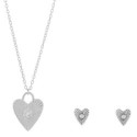 JUEGO CORAZON RAYADO CON CZ CENTRO - JU3145R