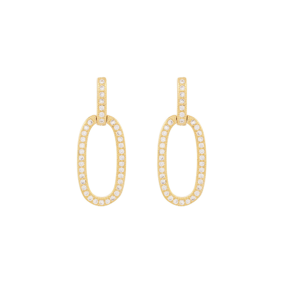 PENDIENTE BARRA CZ + OVAL CZ - PE6722CH