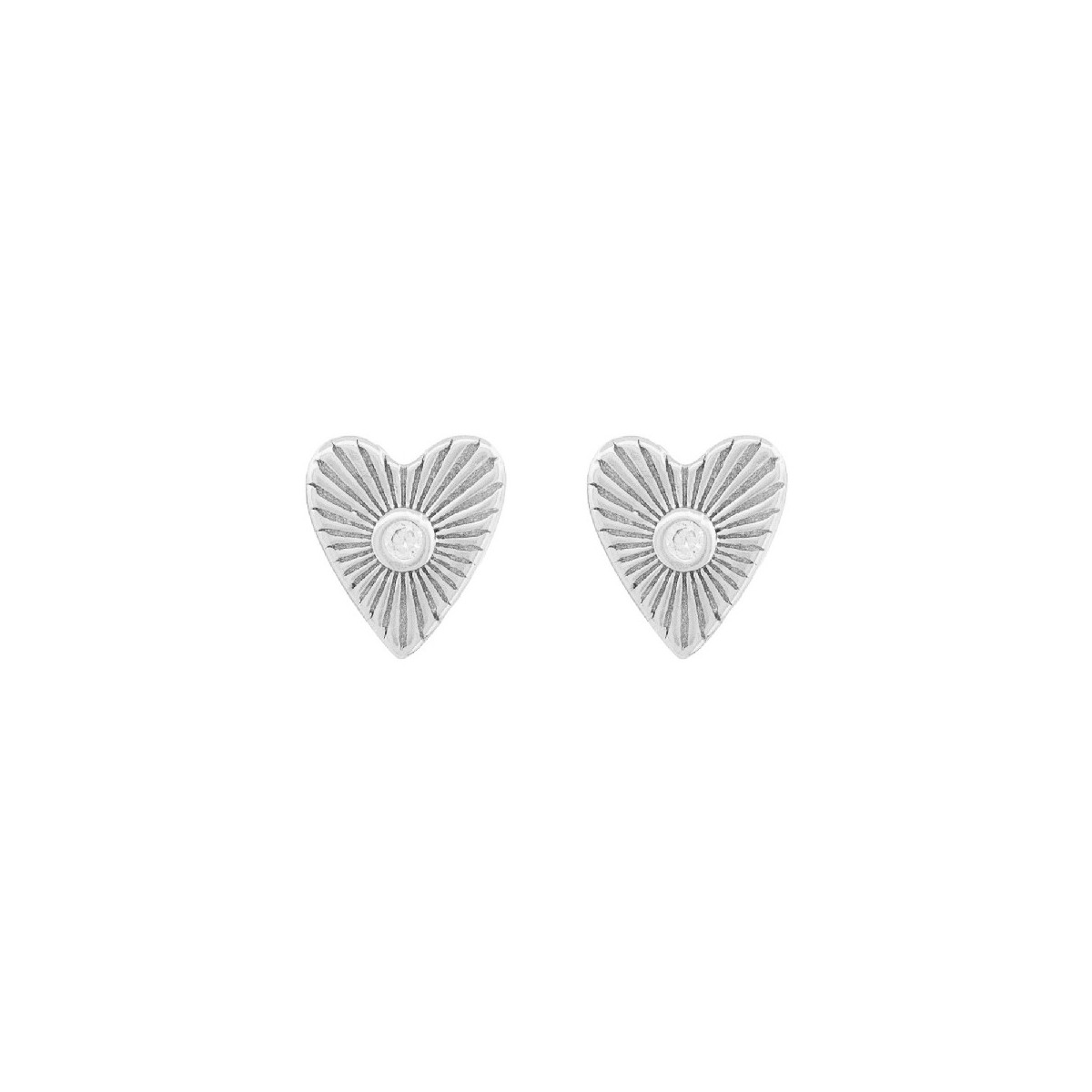 PENDIENTE CORAZON RAYADO + CZ CENTRO - PE6740R PENDIENTE CORAZON RAYADO + CZ CENTRO - PE6740R