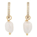 PE. ARO CON CZ + PERLA NATURAL COLGANDO - PE6321CH