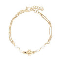 PUL. DOBLE CADENA PERLA CENTRO TREBOL - PU5851CH