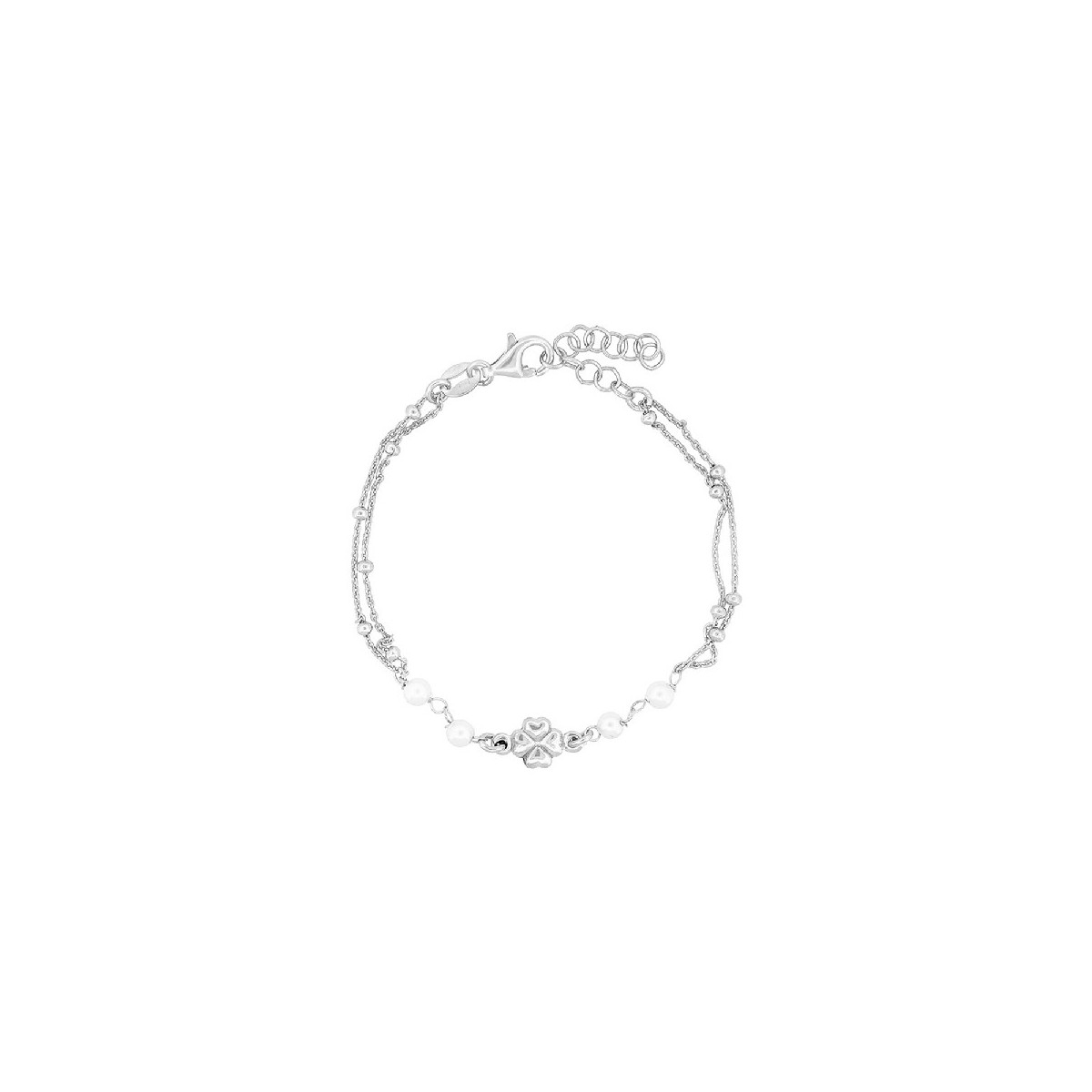PUL. DOBLE CADENA PERLA CENTRO TREBOL - PU5851R