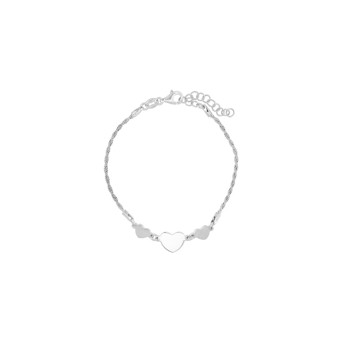 P. 3 CORAZONES LISO CENTRO CADENA CORDON - PU5870R