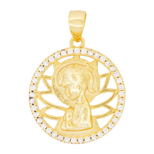 C. REDONDO 18 MM BORDE CZ VIRGEN NIÑA - CO3006CH