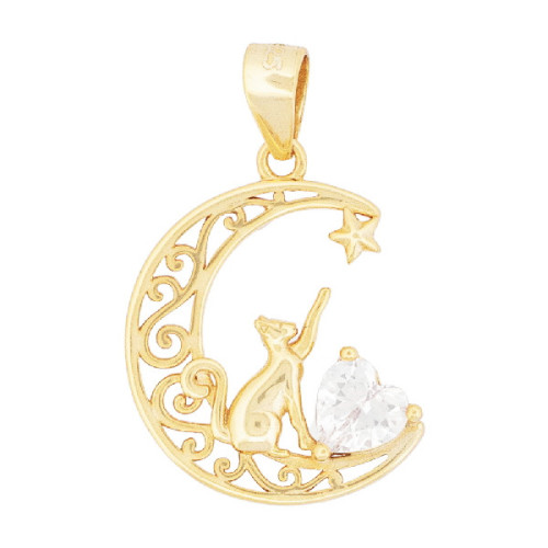 COLGANTE LUNA CON GATO TOCANDO ESTRELLA - CO3007CH