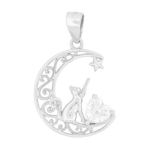 COLGANTE LUNA CON GATO TOCANDO ESTRELLA - CO3007R
