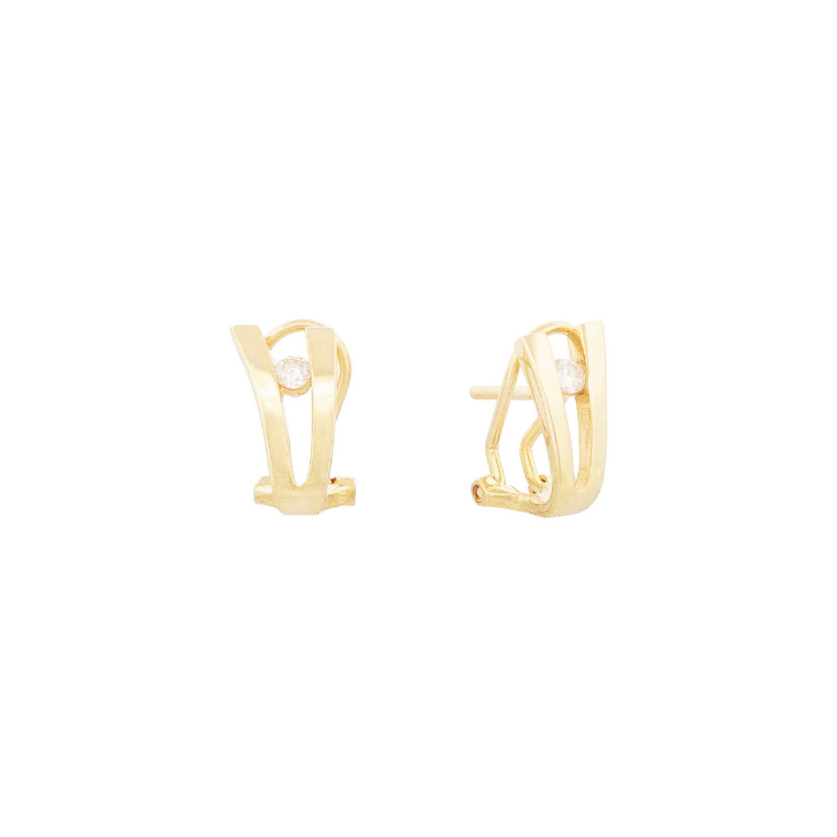 PENDIENTE 2 BARRAS LISA OMEGA CON CZ - PE6765CH