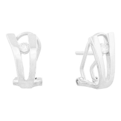 PENDIENTE 2 BARRAS LISA OMEGA CON CZ - PE6765R