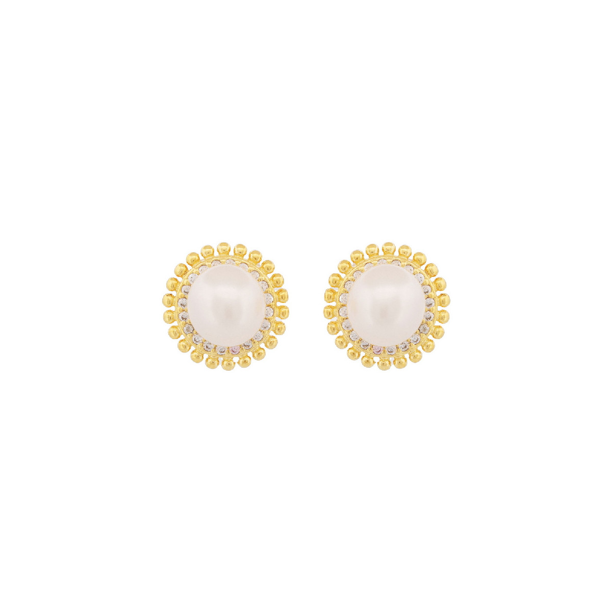 PENDIENTE PERLA BORDE CZ - PE6775CH