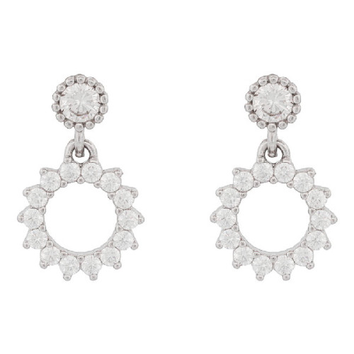 PENDIENTE CHATON + CIRCULO CZ - PE6742R