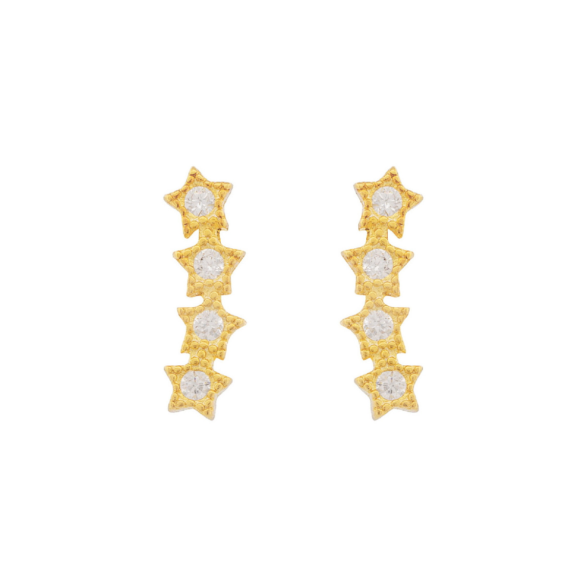 PENDIENTE 4 ESTRELLAS CZ TREPADOR - PE6752CH