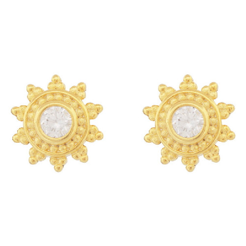 PENDIENTE REDONDO SOL CZ - PE6754CH