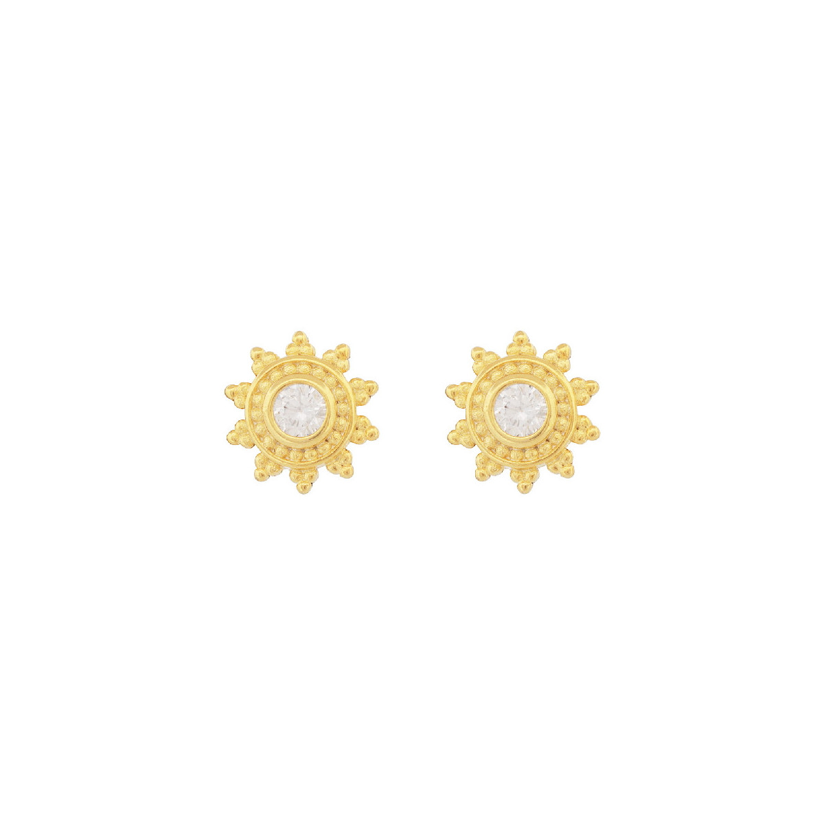 PENDIENTE REDONDO SOL CZ - PE6754CH
