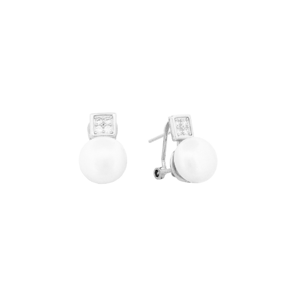PENDIENTE OMEGA PERLA CUADRADO - PE6756R