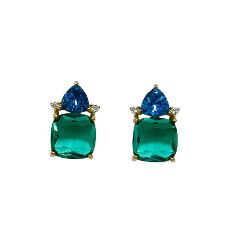 PEND. CABEZA TRIANGULAR + CUADRADO CZ - PE6935CH/34