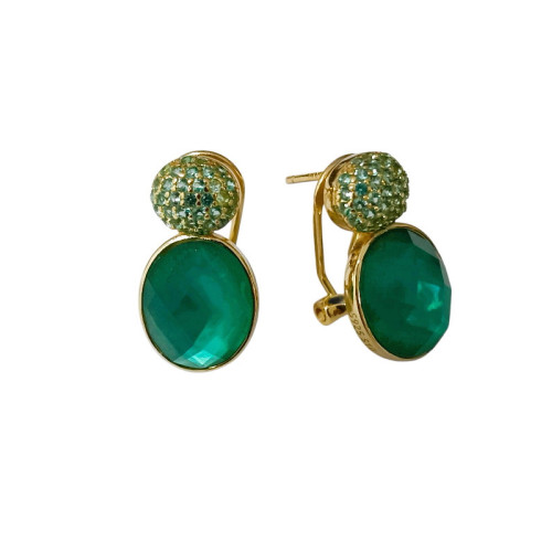 PEND. CABEZA CZ + VERDE OVAL OMEGA - PE6938CH/34