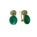 PEND. CABEZA CZ + VERDE OVAL OMEGA - PE6938CH/34