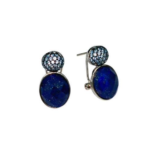 PEND. CABEZA CZ + LAPIZLAZULI OVAL OMEGA - PE6938R/19