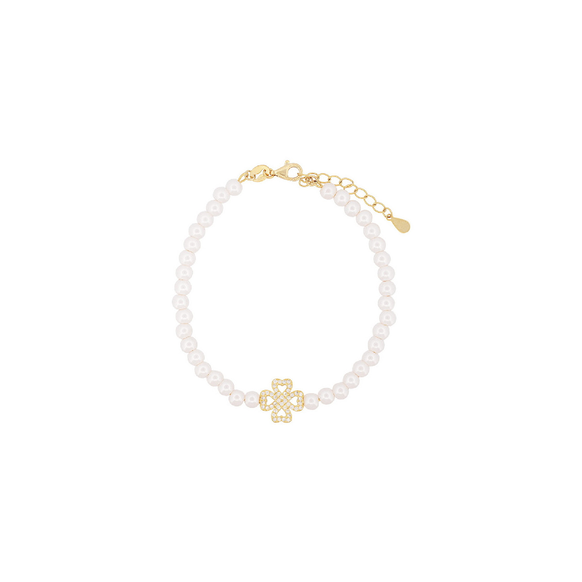 PULSERA PERLA TREBOL CZ CENTRO - PU5892CH