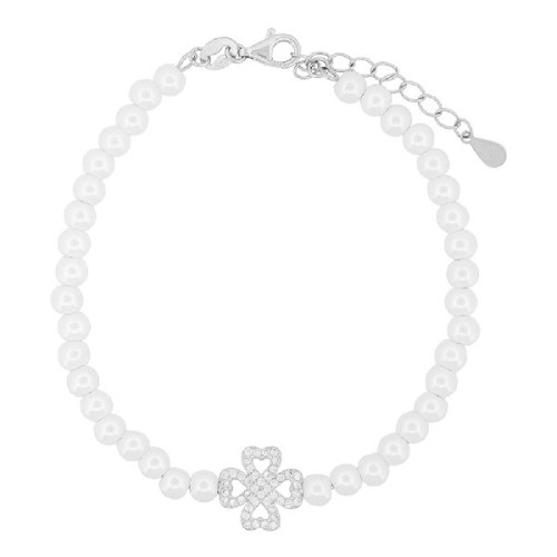PULSERA PERLA TREBOL CZ CENTRO - PU5892R