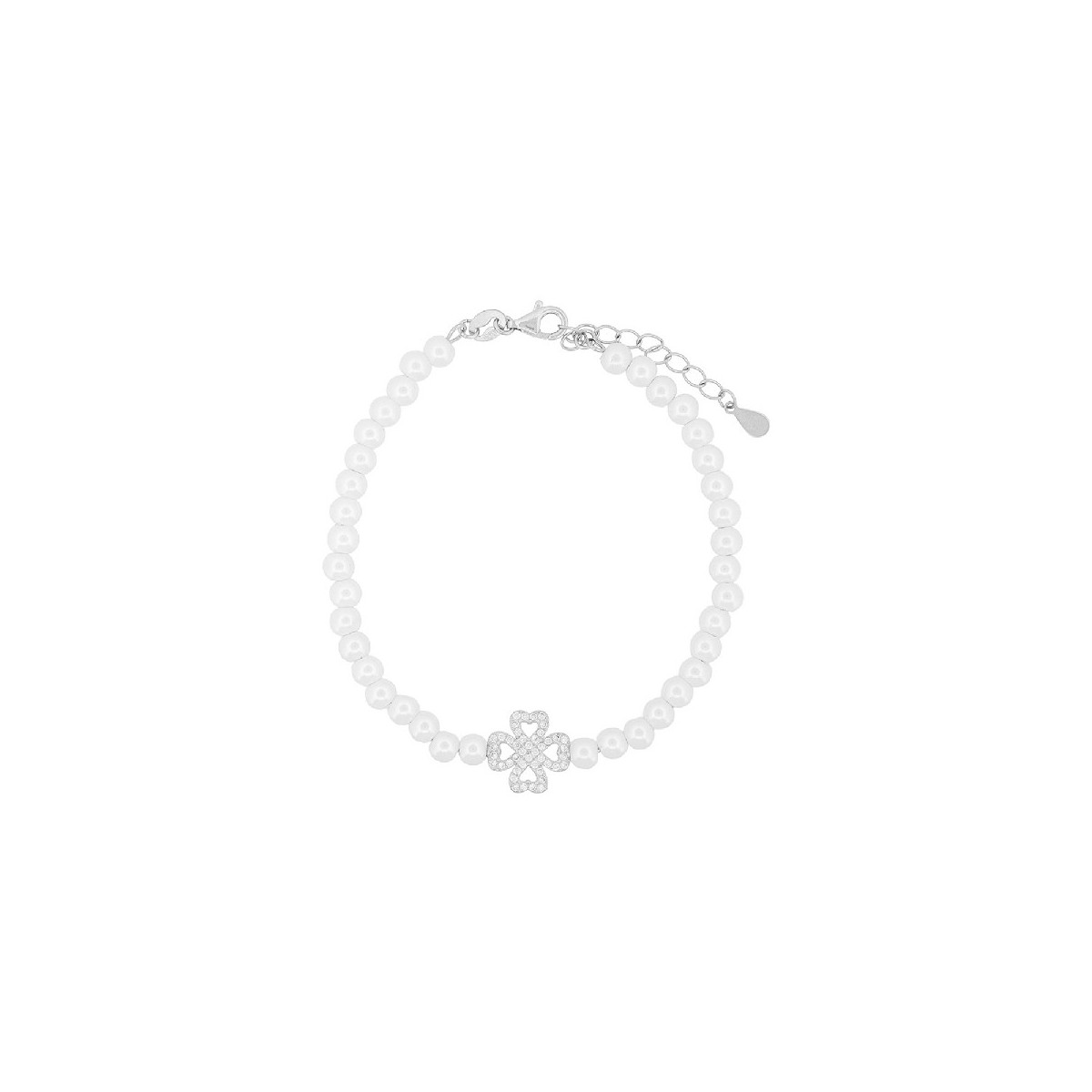 PULSERA PERLA TREBOL CZ CENTRO - PU5892R