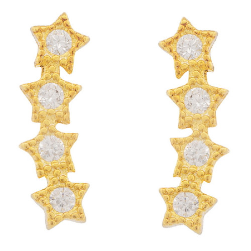 PENDIENTE 4 ESTRELLAS CZ TREPADOR - PE6752CH