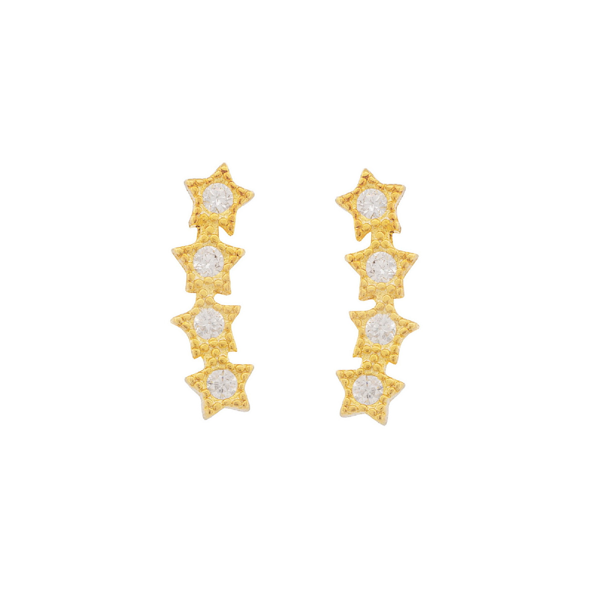 PENDIENTE 4 ESTRELLAS CZ TREPADOR - PE6752CH