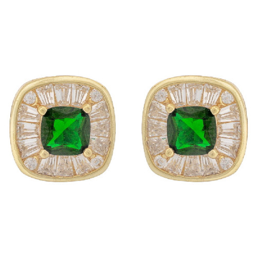 PE. CUADRADO CZ CUADRADA CENTRO + BAGUET - PE6792CH/16