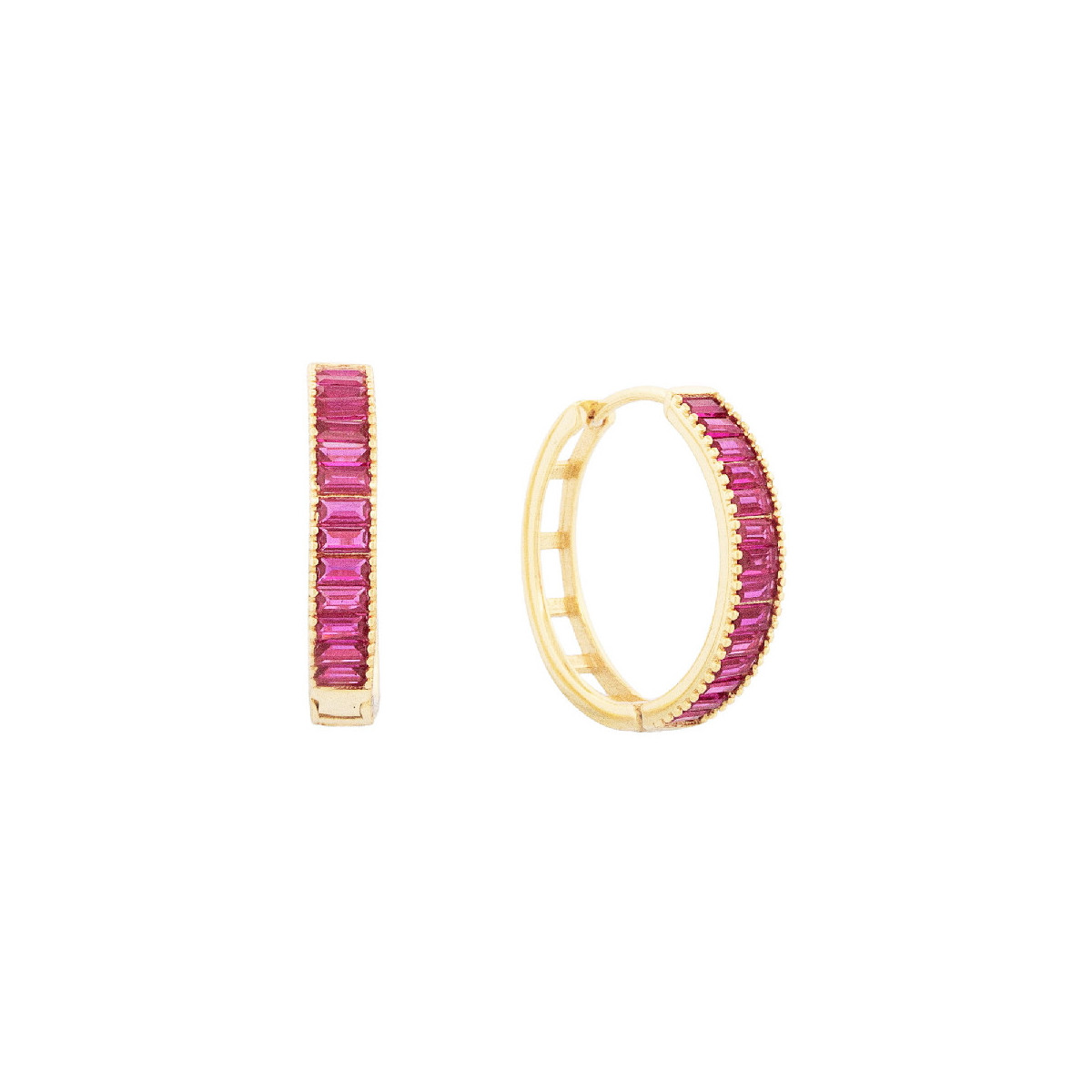 PENDIENTE ARO CON CZ RECTANGULARES - PE6795CH/13