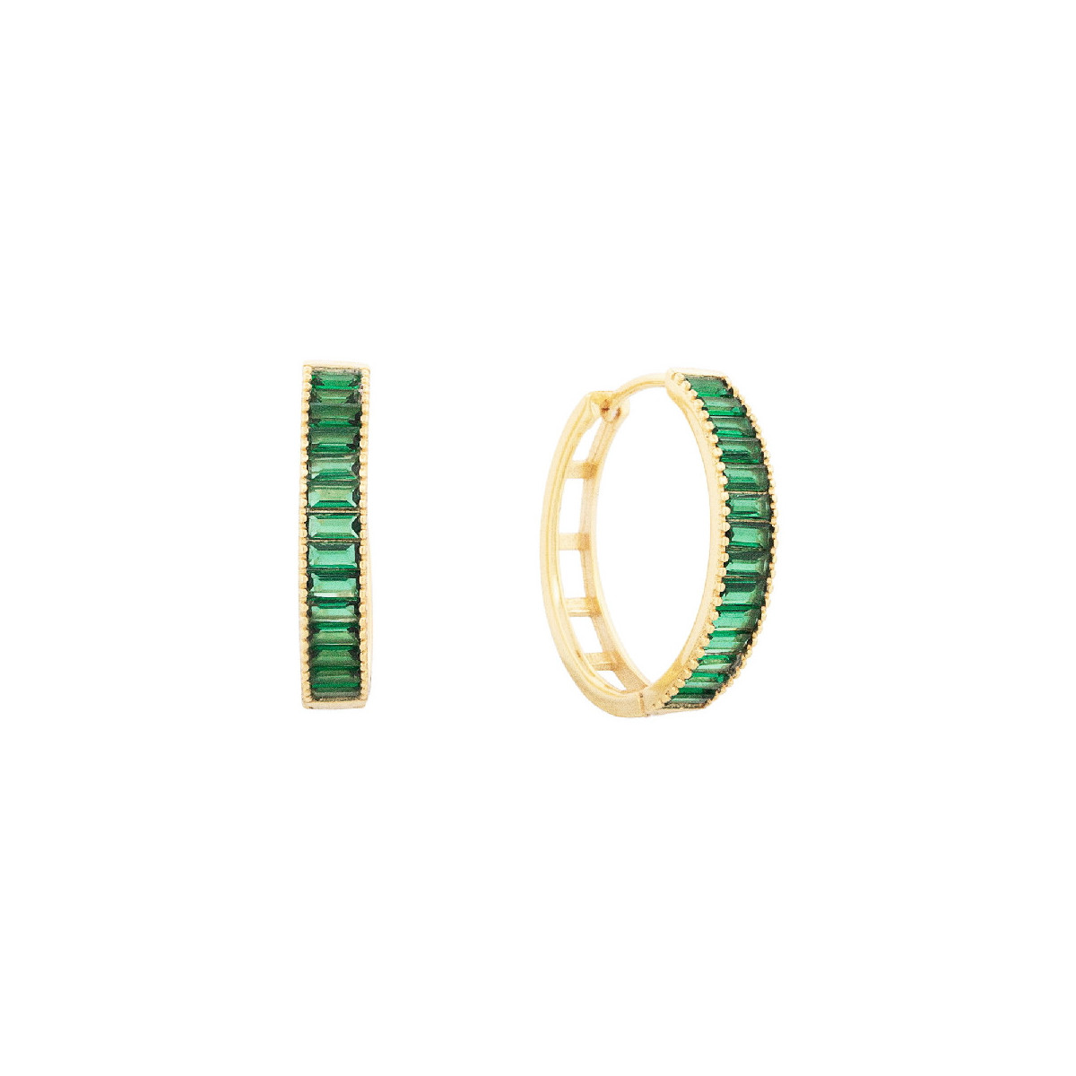 PENDIENTE ARO CON CZ RECTANGULARES - PE6795CH/16