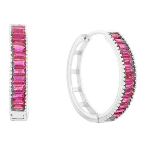 PENDIENTE ARO CON CZ RECTANGULARES - PE6795R/13