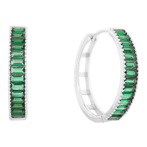 PENDIENTE ARO CON CZ RECTANGULARES - PE6795R/16