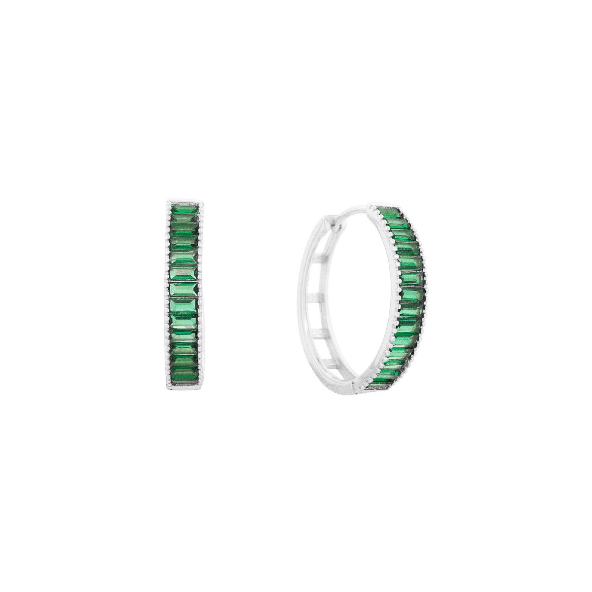 PENDIENTE ARO CON CZ RECTANGULARES - PE6795R/16