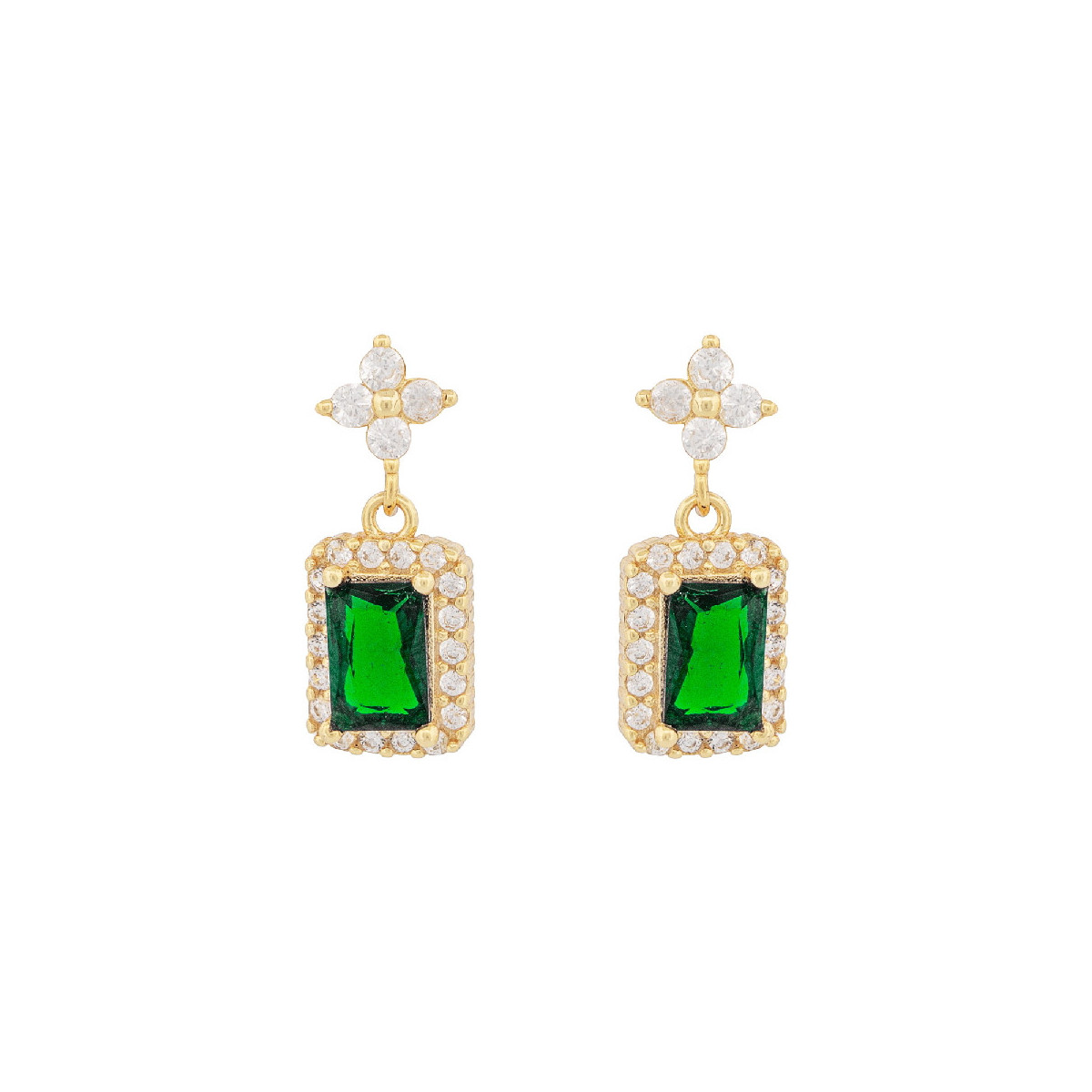 PE. TREBOL 4 CZ + PIEZA RECTANGULAR CZ - PE6800CH/16