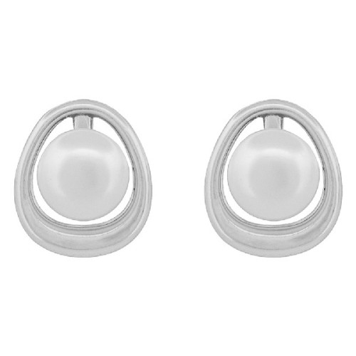 PENDIENTE PERLA NATURAL CERCO OVAL - PE6822R