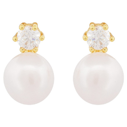 PE. CZ 3,5 MM GARRAS + PERLA NATURAL 7,5 - PE6823CH