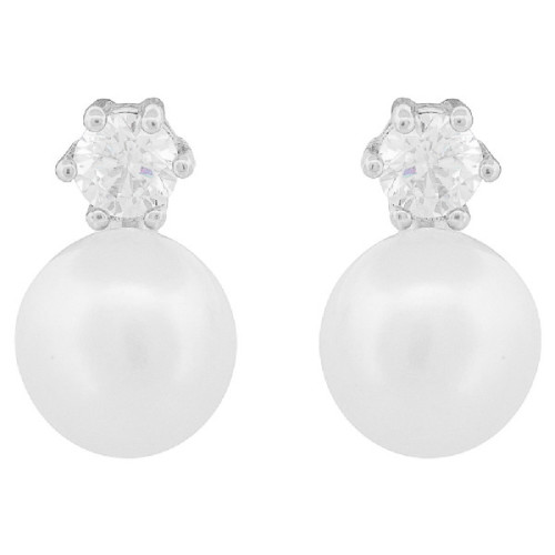 PE. CZ 3,5 MM GARRAS + PERLA NATURAL 7,5 - PE6823R