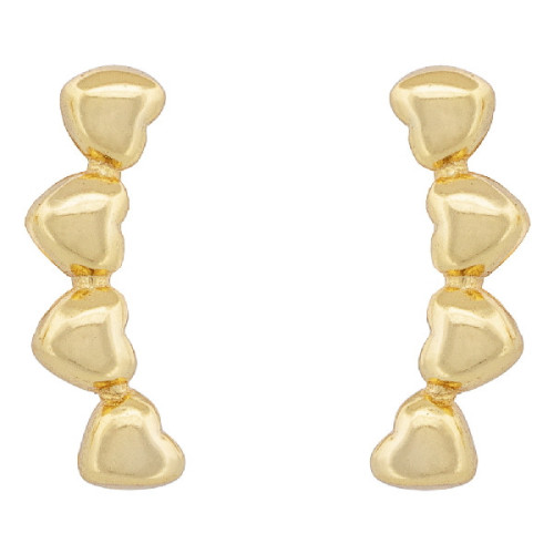 PENDIENTE TREPADOR 4 CORAZONES - PE6803CH