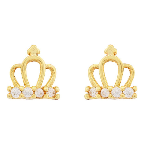 PENDIENTE CORONA CON CZ T- 3UDS  - PE6805CH