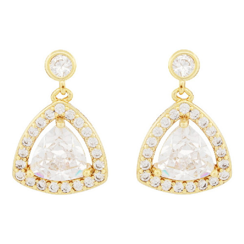 PENDIENTE CHATON + CZ TRIANGULAR - PE6810CH