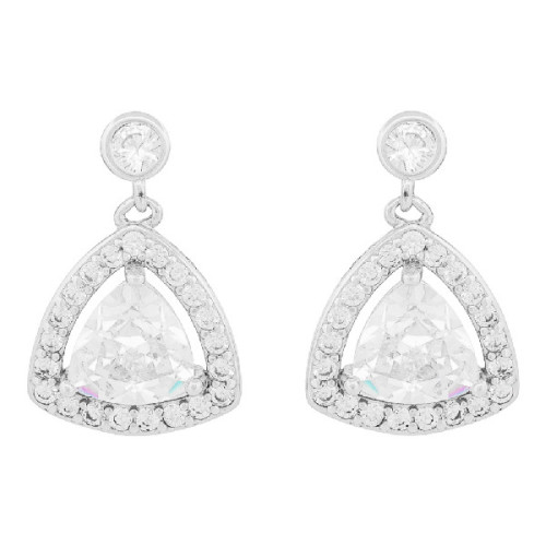 PENDIENTE CHATON + CZ TRIANGULAR - PE6810R