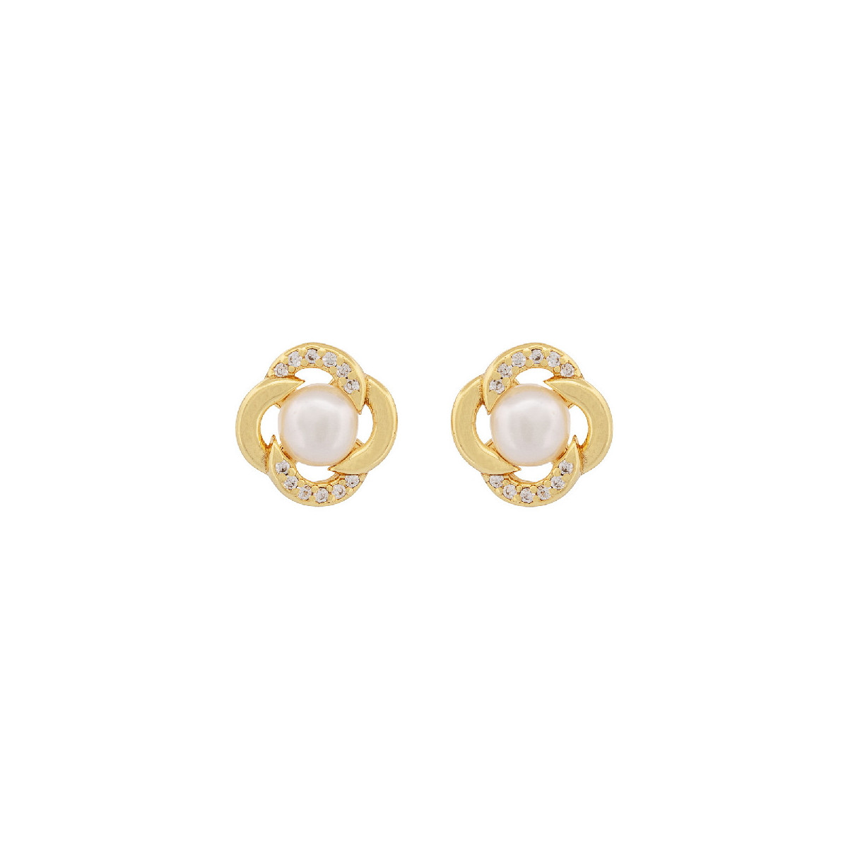 PE. PERLA NATURAL DENTRO DE TREBOL - PE6818CH