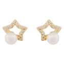 PE. ESTRELLA CALADA CZ CON PERLA - PE6828CH