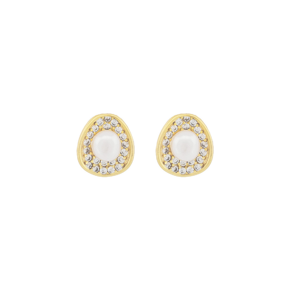 PE. OVAL CZ CENTRO PERLA NATURAL - PE6829CH