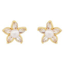PENDIENTE FLOR CZ CENTRO PERLA NATURAL - PE6831CH