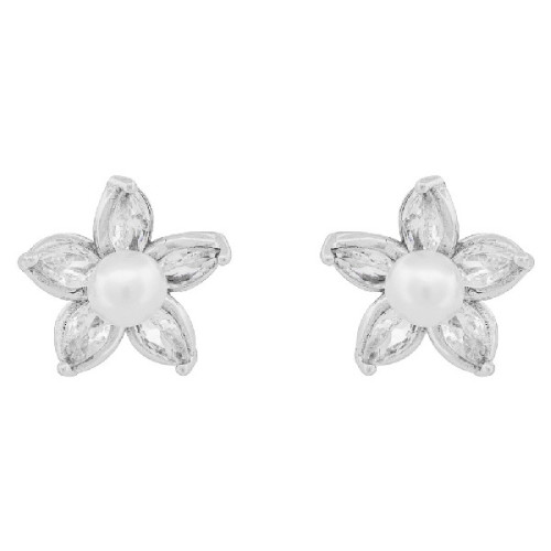 PENDIENTE FLOR CZ CENTRO PERLA NATURAL - PE6831R