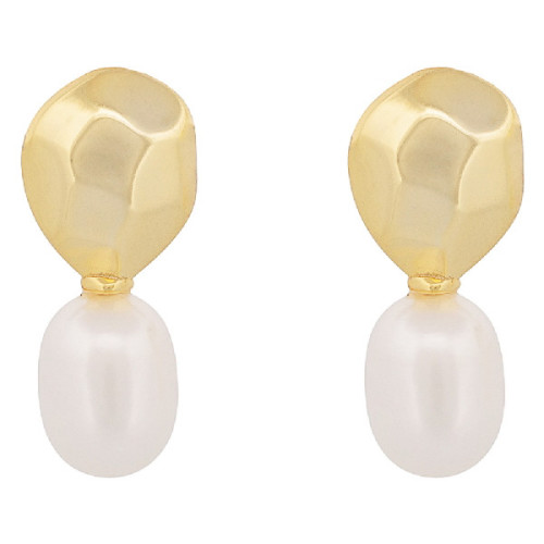 P.CABEZAL PLATA FACETADA + PERLA NATURAL - PE6837CH