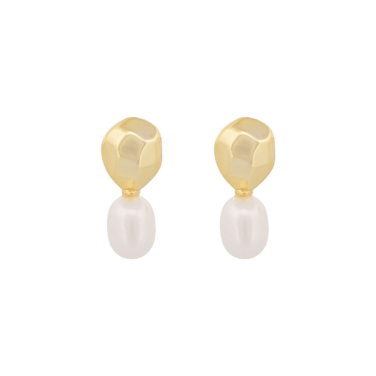 P.CABEZAL PLATA FACETADA + PERLA NATURAL - PE6837CH