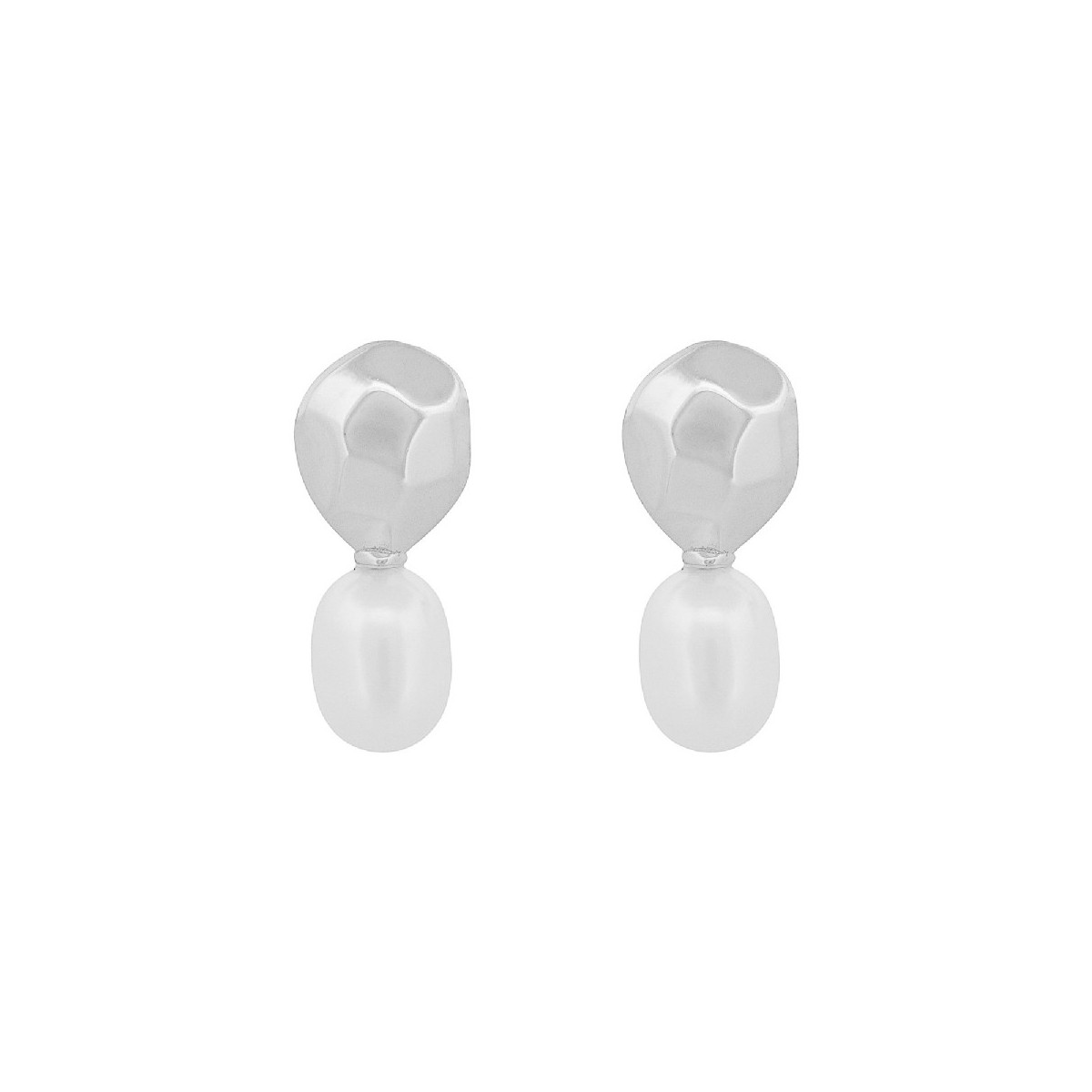 P.CABEZAL PLATA FACETADA + PERLA NATURAL - PE6837R
